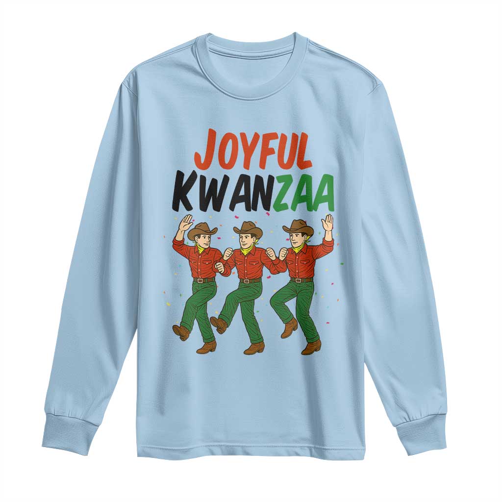 Joyful Kwanzaa Cowboy Long Sleeve Shirt Festival Of Lights African Heritage Gift TS12 Light Blue Print Your Wear