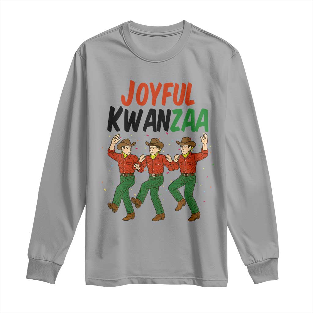 Joyful Kwanzaa Cowboy Long Sleeve Shirt Festival Of Lights African Heritage Gift TS12 Sport Gray Print Your Wear