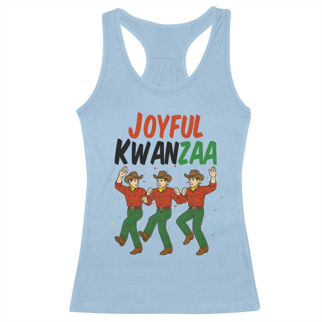 Joyful Kwanzaa Cowboy Racerback Tank Top Festival Of Lights African Heritage Gift TS12 Light Blue Print Your Wear
