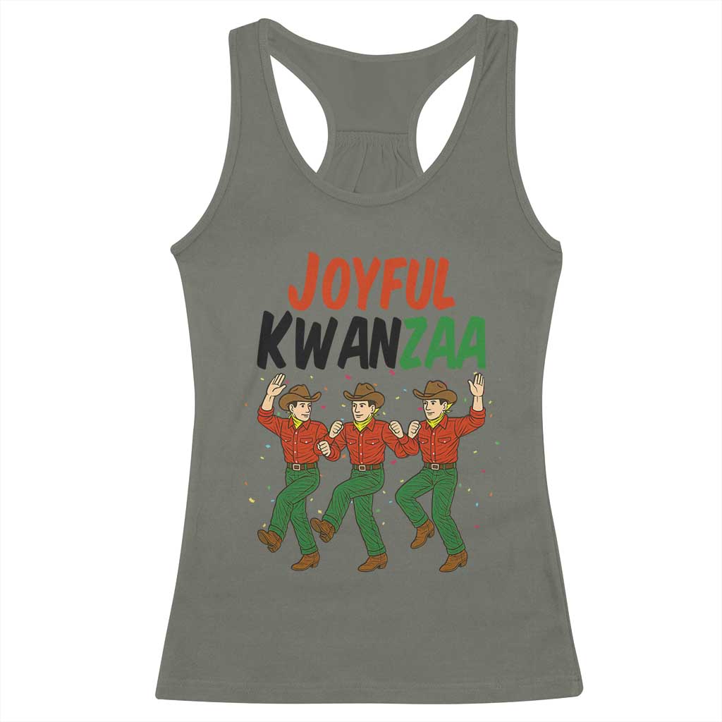 Joyful Kwanzaa Cowboy Racerback Tank Top Festival Of Lights African Heritage Gift TS12 Military Green Print Your Wear