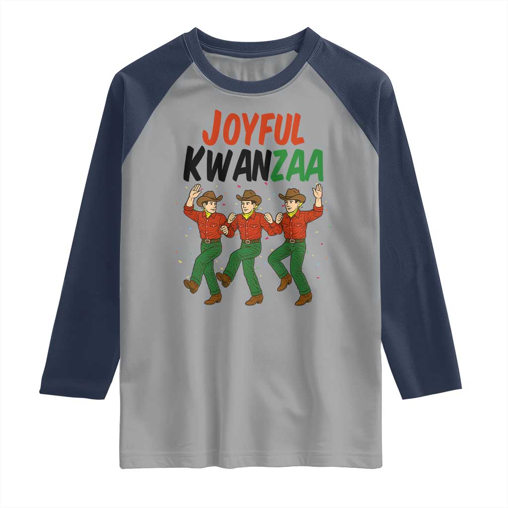 Joyful Kwanzaa Cowboy Raglan Shirt Festival Of Lights African Heritage Gift TS12 Sport Gray Navy Print Your Wear