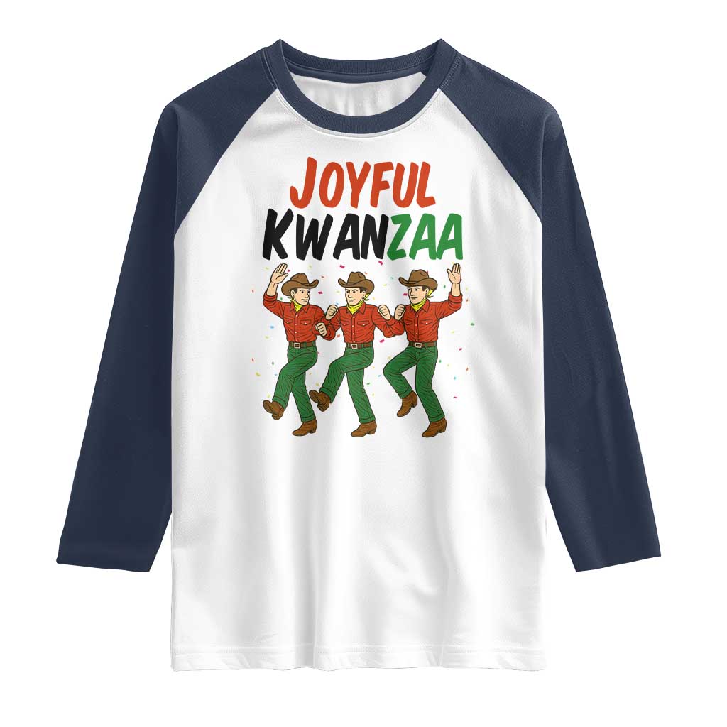 Joyful Kwanzaa Cowboy Raglan Shirt Festival Of Lights African Heritage Gift TS12 White Navy Print Your Wear