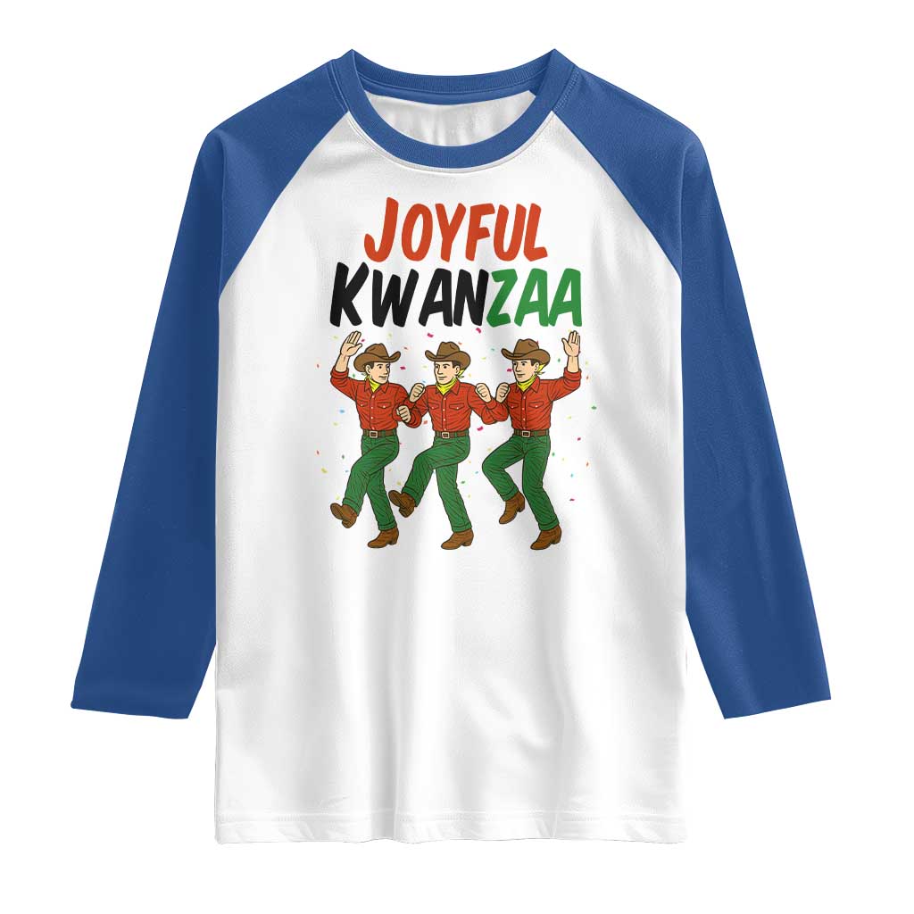 Joyful Kwanzaa Cowboy Raglan Shirt Festival Of Lights African Heritage Gift TS12 White Royal Print Your Wear