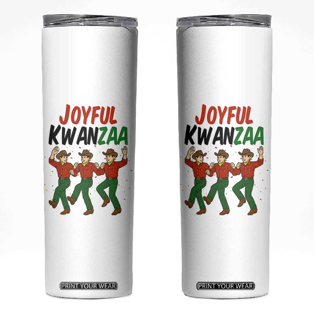 Joyful Kwanzaa Cowboy Skinny Tumbler Festival Of Lights African Heritage Gift - Print Your Wear