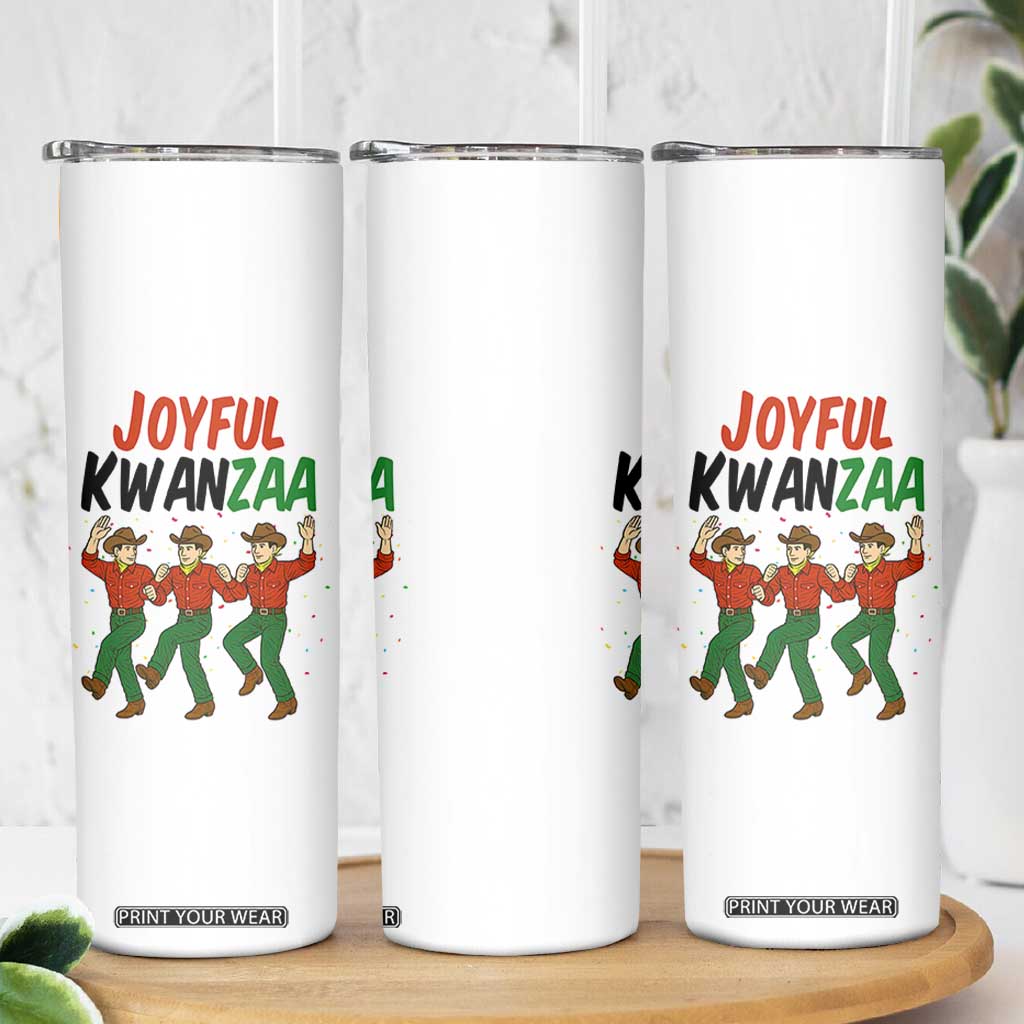 Joyful Kwanzaa Cowboy Skinny Tumbler Festival Of Lights African Heritage Gift - Print Your Wear