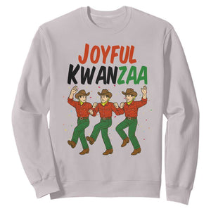 Joyful Kwanzaa Cowboy Sweatshirt Festival Of Lights African Heritage Gift TS12 Ice Gray Print Your Wear