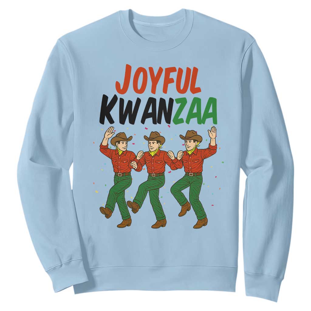 Joyful Kwanzaa Cowboy Sweatshirt Festival Of Lights African Heritage Gift TS12 Light Blue Print Your Wear