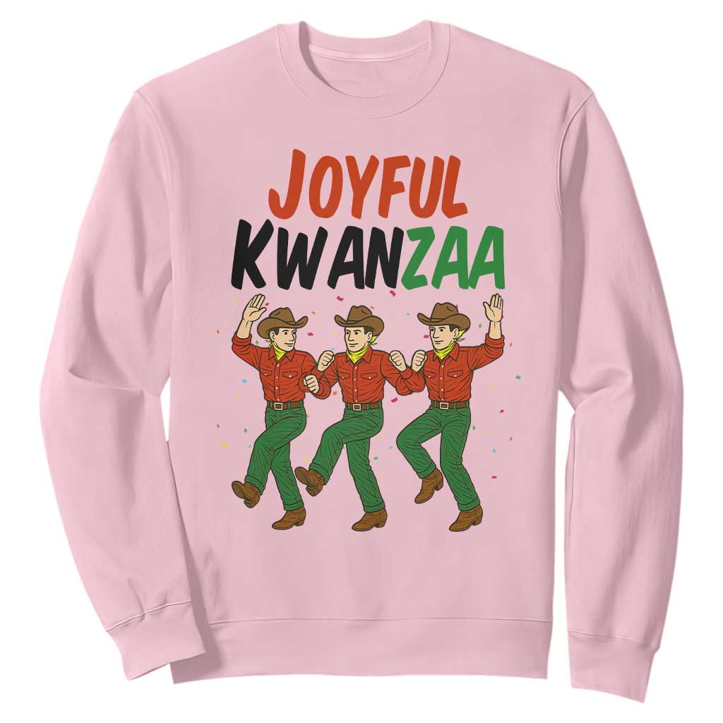 Joyful Kwanzaa Cowboy Sweatshirt Festival Of Lights African Heritage Gift TS12 Light Pink Print Your Wear