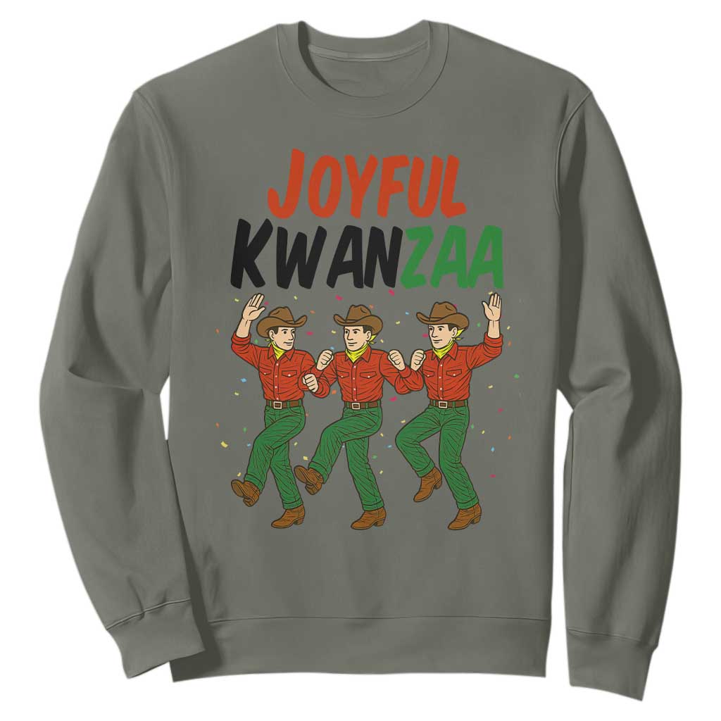 Joyful Kwanzaa Cowboy Sweatshirt Festival Of Lights African Heritage Gift TS12 Military Green Print Your Wear