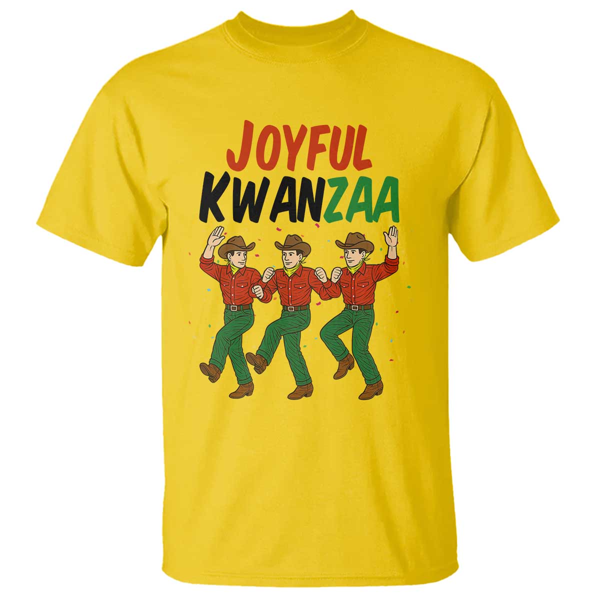 Joyful Kwanzaa Cowboy T Shirt Festival Of Lights African Heritage Gift - Print Your Wear