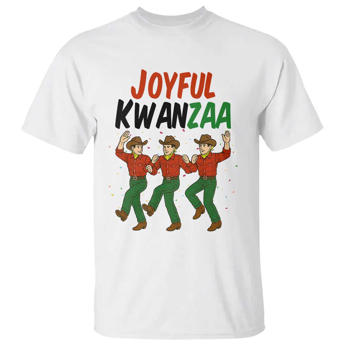Joyful Kwanzaa Cowboy T Shirt Festival Of Lights African Heritage Gift - Print Your Wear