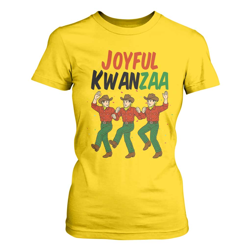 Joyful Kwanzaa Cowboy T Shirt For Women Festival Of Lights African Heritage Gift - Print Your Wear