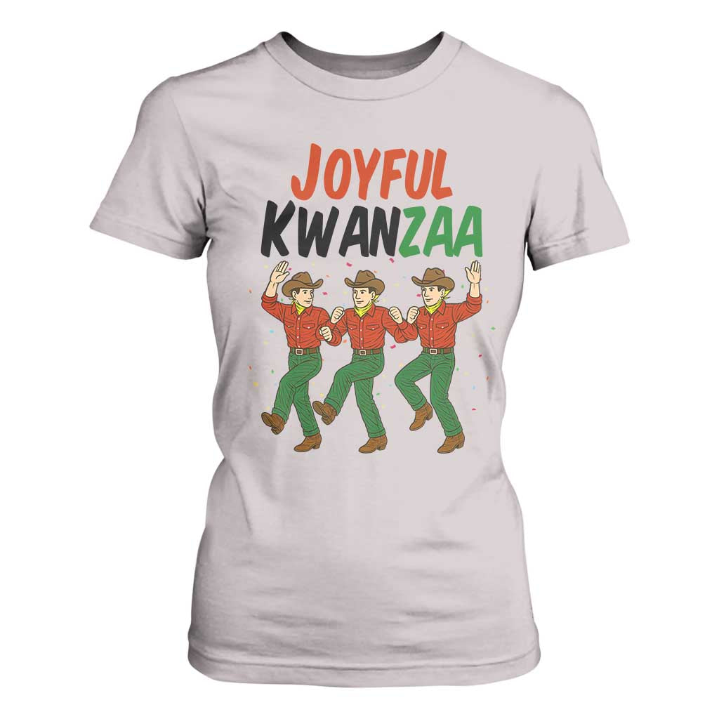 Joyful Kwanzaa Cowboy T Shirt For Women Festival Of Lights African Heritage Gift TS12 Ice Gray Print Your Wear