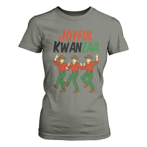 Joyful Kwanzaa Cowboy T Shirt For Women Festival Of Lights African Heritage Gift TS12 Military Green Print Your Wear