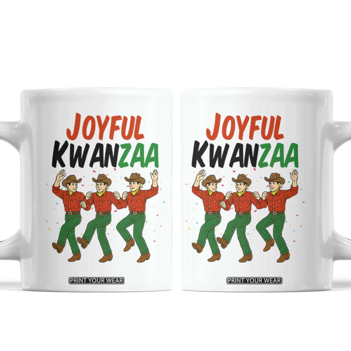 Joyful Kwanzaa Cowboy Coffee Mug Festival Of Lights African Heritage Gift TS12 White Print Your Wear
