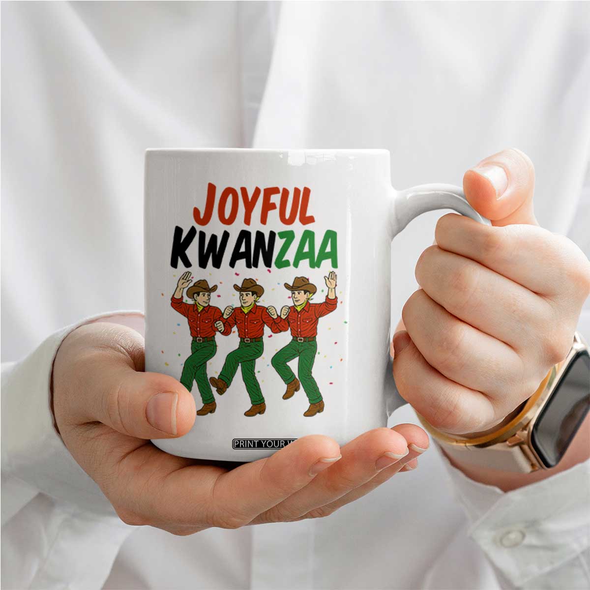 Joyful Kwanzaa Cowboy Coffee Mug Festival Of Lights African Heritage Gift - Print Your Wear
