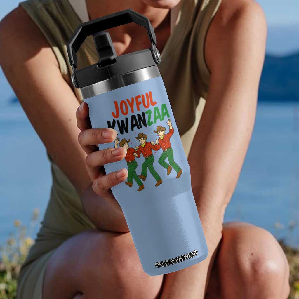 Joyful Kwanzaa Cowboy Flip Straw Tumbler Festival Of Lights African Heritage Gift - Print Your Wear