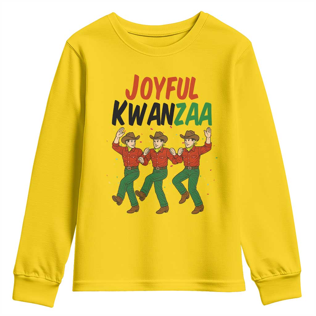 Joyful Kwanzaa Cowboy Youth Sweatshirt Festival Of Lights African Heritage Gift - Print Your Wear