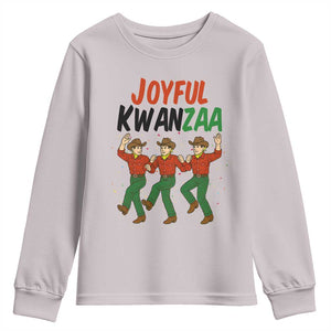 Joyful Kwanzaa Cowboy Youth Sweatshirt Festival Of Lights African Heritage Gift TS12 Ice Gray Print Your Wear
