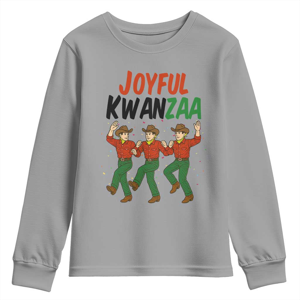 Joyful Kwanzaa Cowboy Youth Sweatshirt Festival Of Lights African Heritage Gift TS12 Sport Gray Print Your Wear