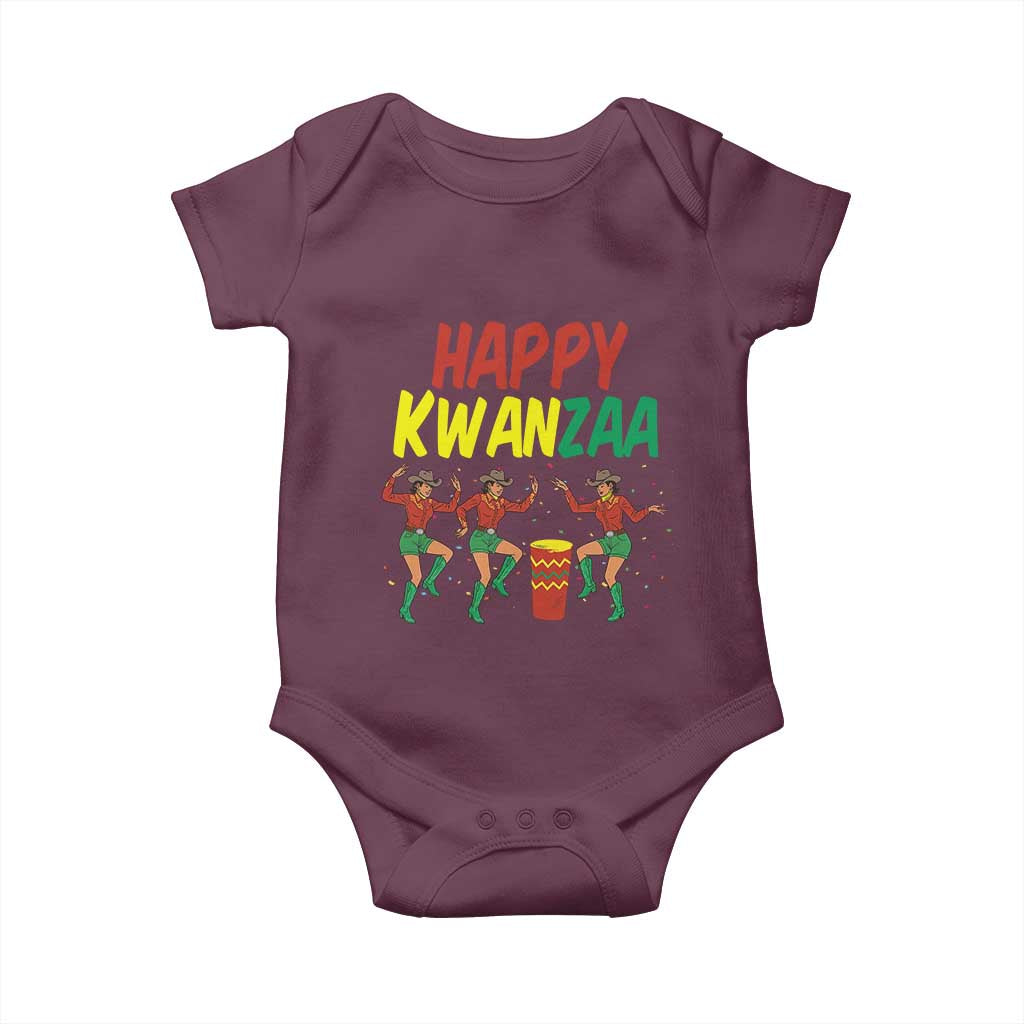 Joyful Kwanzaa Cowgirl Dance Baby Onesie African Heritage Festival Gift TS12 Maroon Print Your Wear