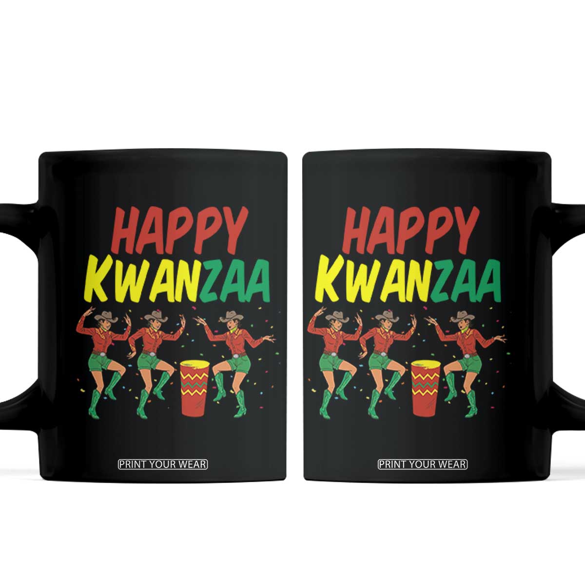 Joyful Kwanzaa Cowgirl Dance Coffee Mug African Heritage Festival Gift TS12 Black Print Your Wear