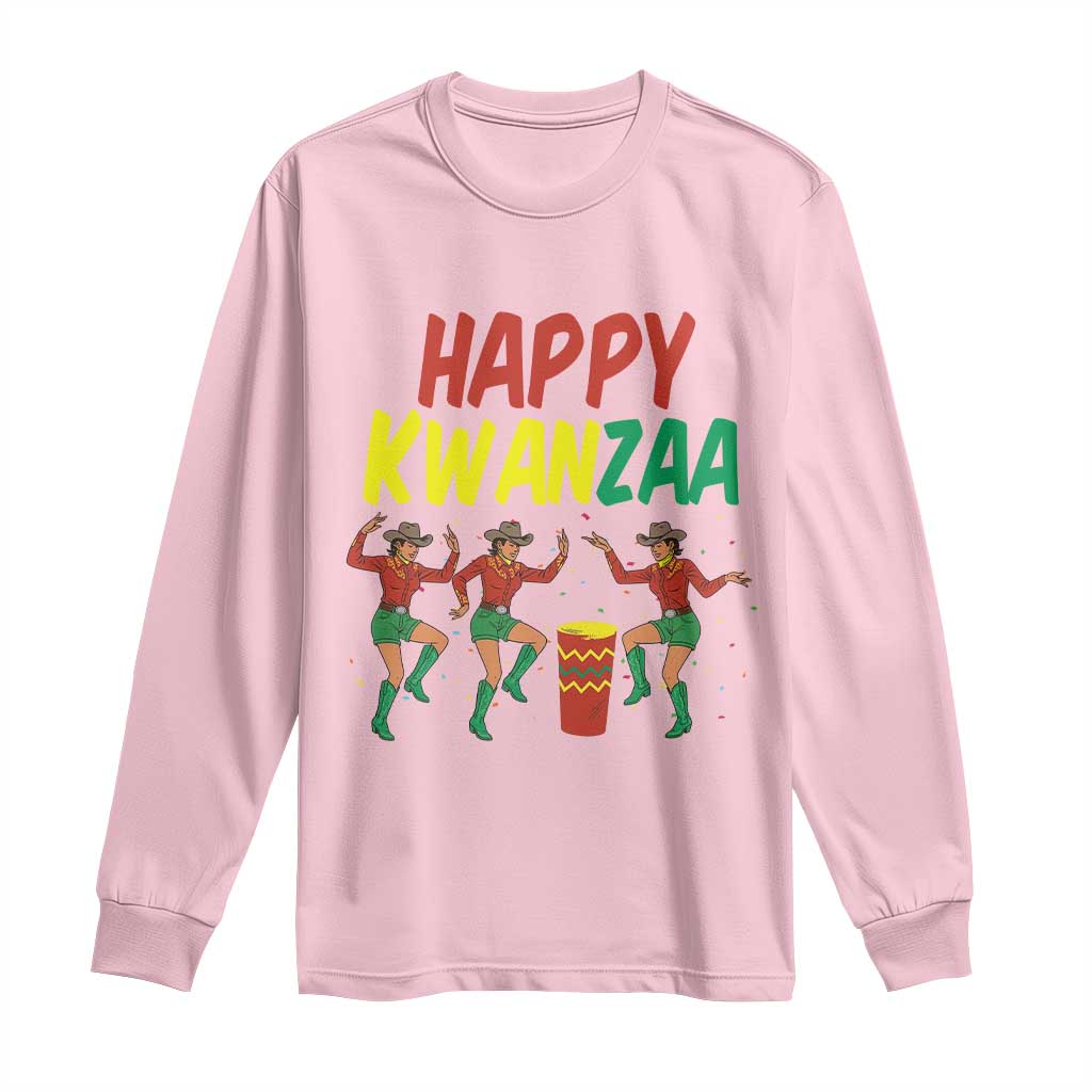 Joyful Kwanzaa Cowgirl Dance Long Sleeve Shirt African Heritage Festival Gift TS12 Light Pink Print Your Wear