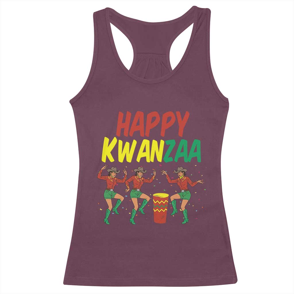 Joyful Kwanzaa Cowgirl Dance Racerback Tank Top African Heritage Festival Gift TS12 Maroon Print Your Wear