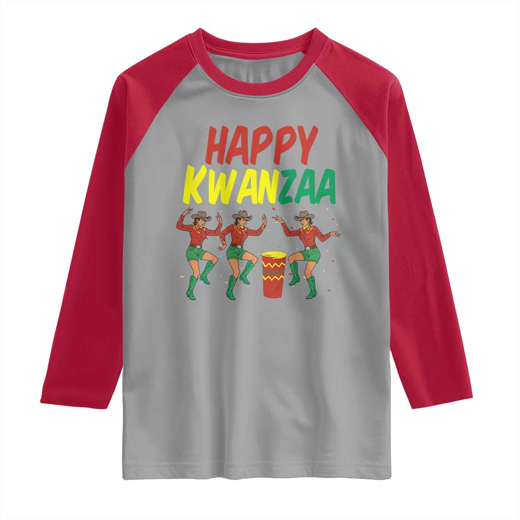 Joyful Kwanzaa Cowgirl Dance Raglan Shirt African Heritage Festival Gift TS12 Sport Gray Red Print Your Wear