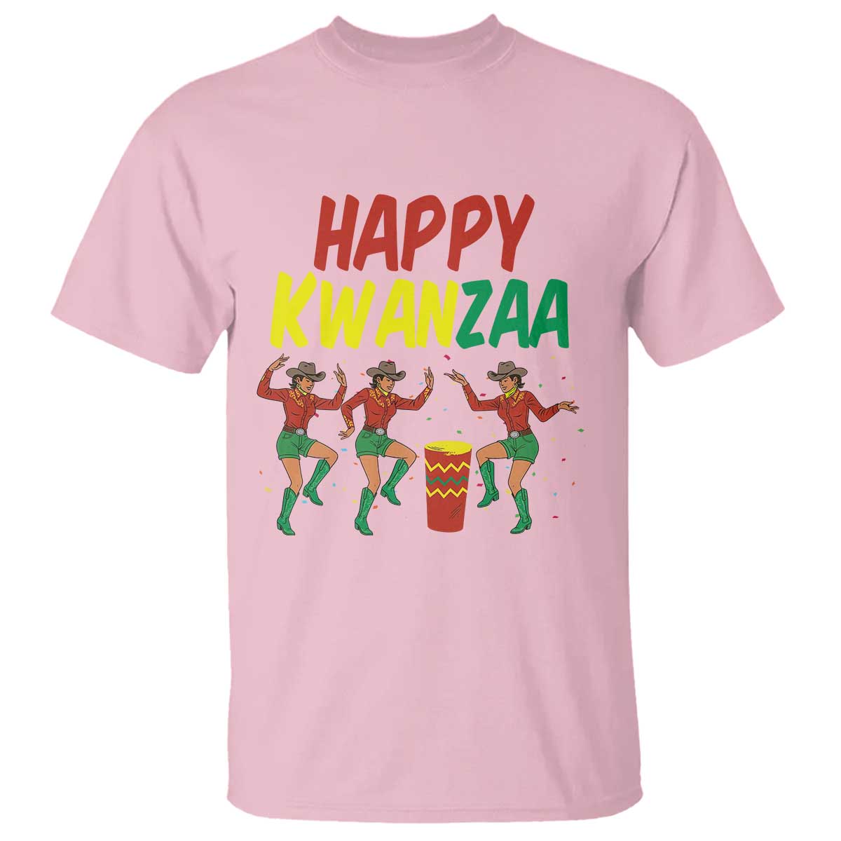 Joyful Kwanzaa Cowgirl Dance T Shirt African Heritage Festival Gift TS12 Light Pink Print Your Wear
