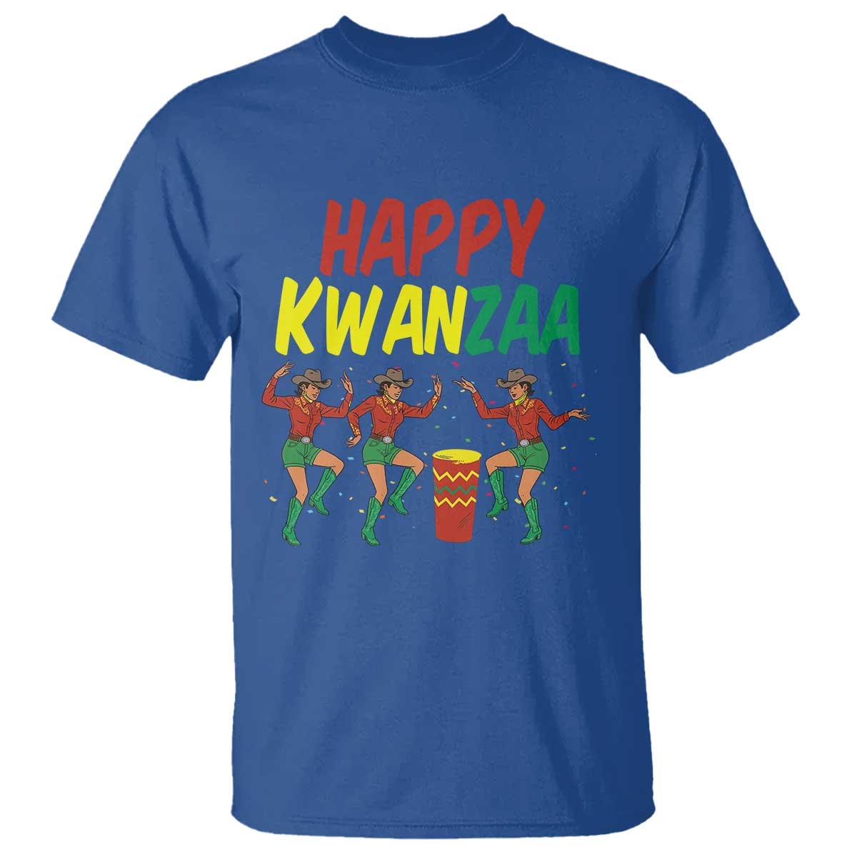 Joyful Kwanzaa Cowgirl Dance T Shirt African Heritage Festival Gift TS12 Royal Blue Print Your Wear
