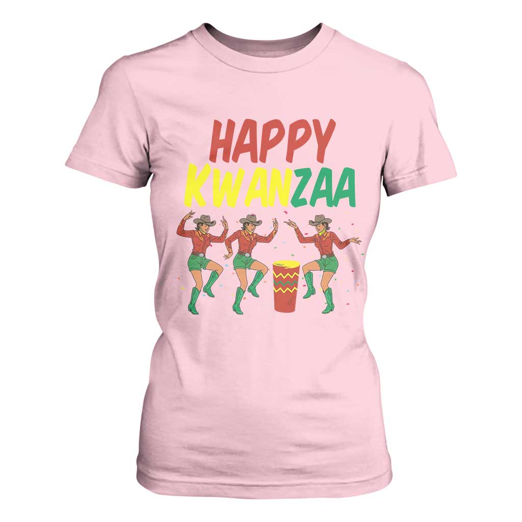 Joyful Kwanzaa Cowgirl Dance T Shirt For Women African Heritage Festival Gift TS12 Light Pink Print Your Wear
