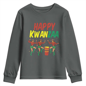 Joyful Kwanzaa Cowgirl Dance Youth Sweatshirt African Heritage Festival Gift TS12 Dark Heather Print Your Wear