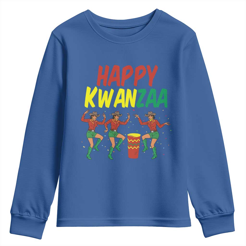 Joyful Kwanzaa Cowgirl Dance Youth Sweatshirt African Heritage Festival Gift TS12 Royal Blue Print Your Wear