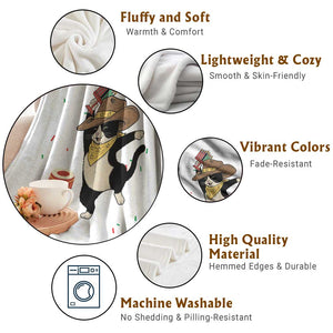 Funny Kwanzaa Cowcat Dance Throw Blanket Festival Of Lights African Heritage Gift - Print Your Wear