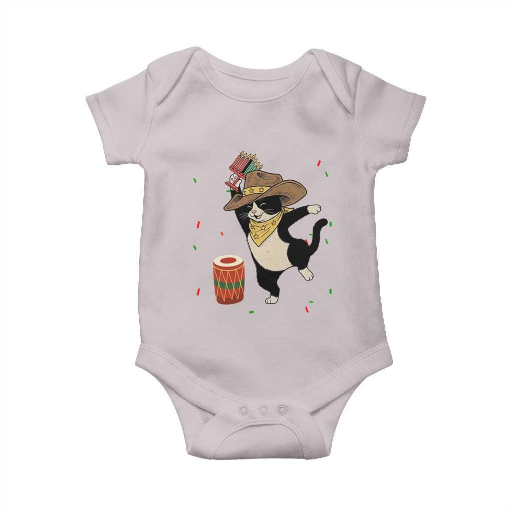 Funny Kwanzaa Cowcat Dance Baby Onesie Festival Of Lights African Heritage Gift TS12 Ice Gray Print Your Wear