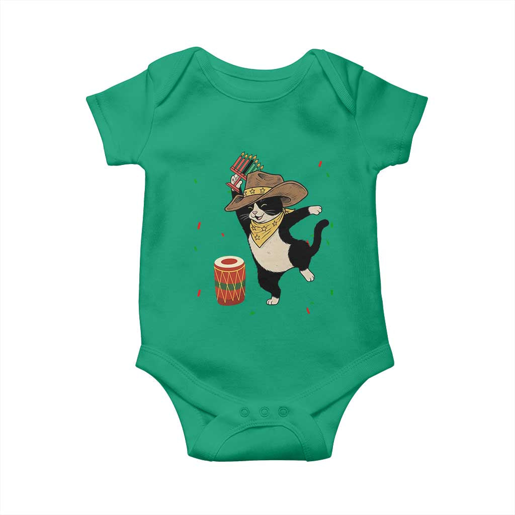 Funny Kwanzaa Cowcat Dance Baby Onesie Festival Of Lights African Heritage Gift - Print Your Wear