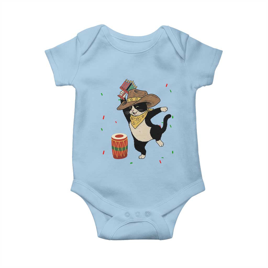 Funny Kwanzaa Cowcat Dance Baby Onesie Festival Of Lights African Heritage Gift TS12 Light Blue Print Your Wear