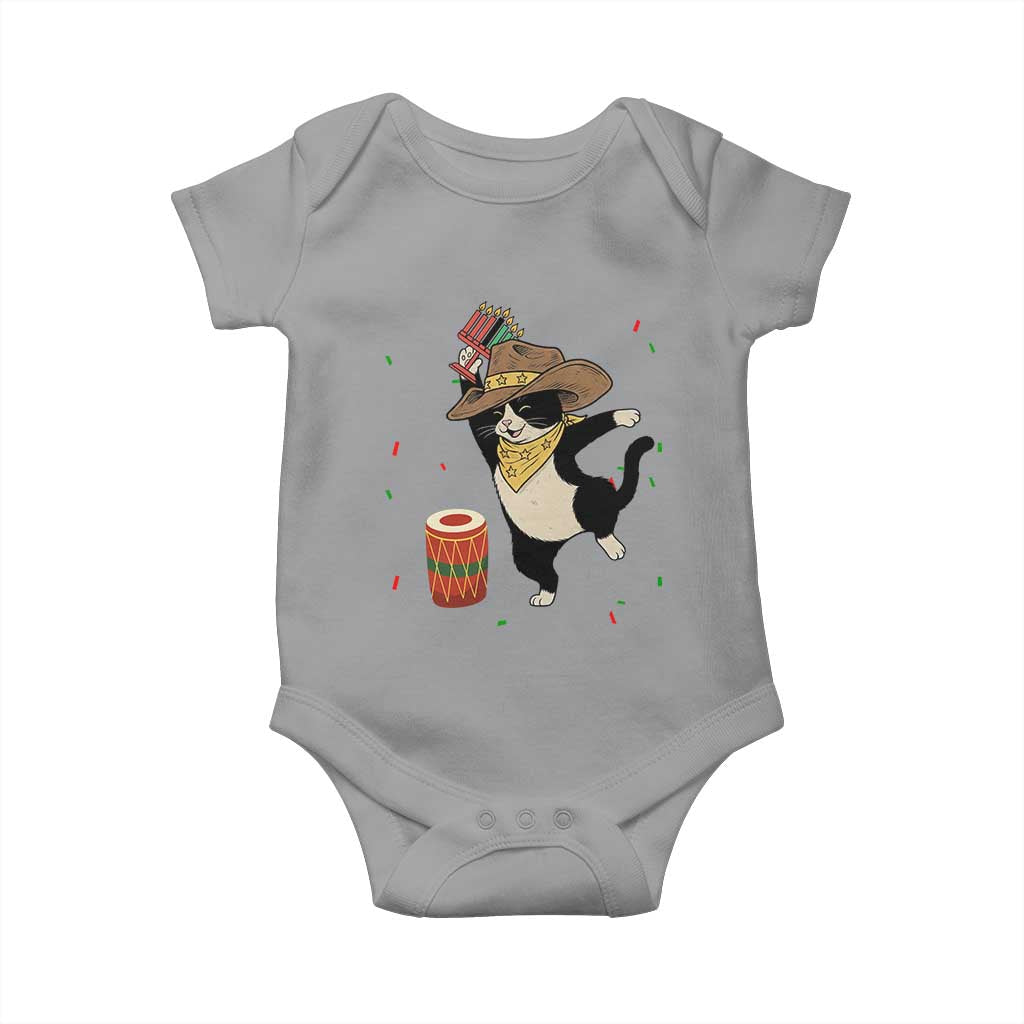 Funny Kwanzaa Cowcat Dance Baby Onesie Festival Of Lights African Heritage Gift TS12 Sport Gray Print Your Wear
