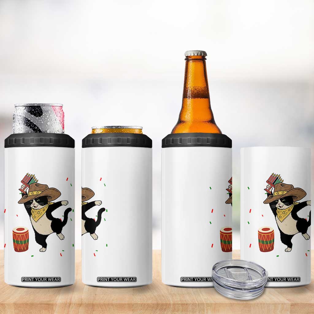 Funny Kwanzaa Cowcat Dance 4 in 1 Can Cooler Tumbler Festival Of Lights African Heritage Gift - Print Your Wear
