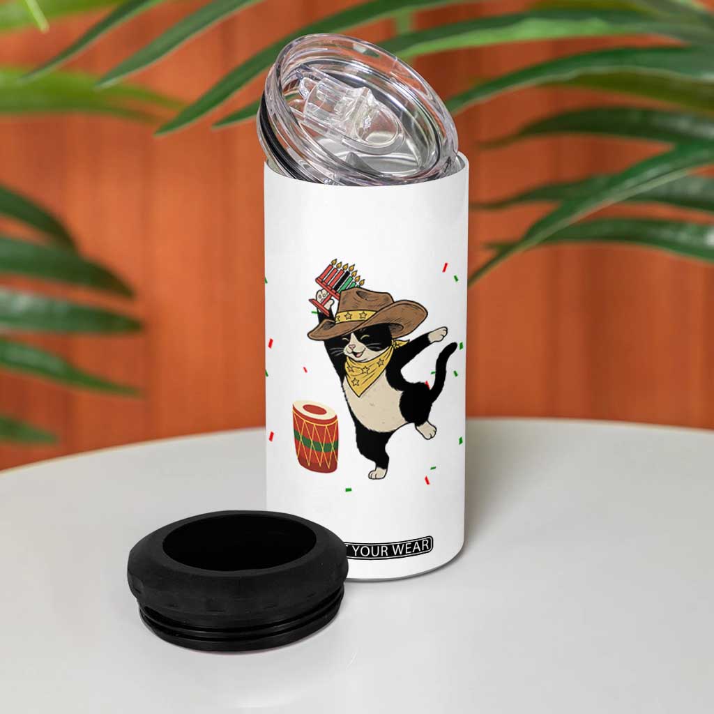 Funny Kwanzaa Cowcat Dance 4 in 1 Can Cooler Tumbler Festival Of Lights African Heritage Gift - Print Your Wear