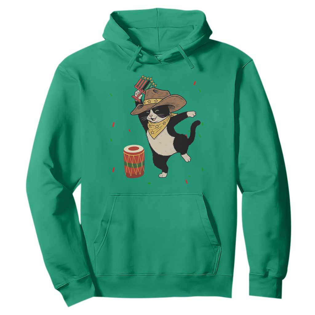 Funny Kwanzaa Cowcat Dance Hoodie Festival Of Lights African Heritage Gift - Print Your Wear