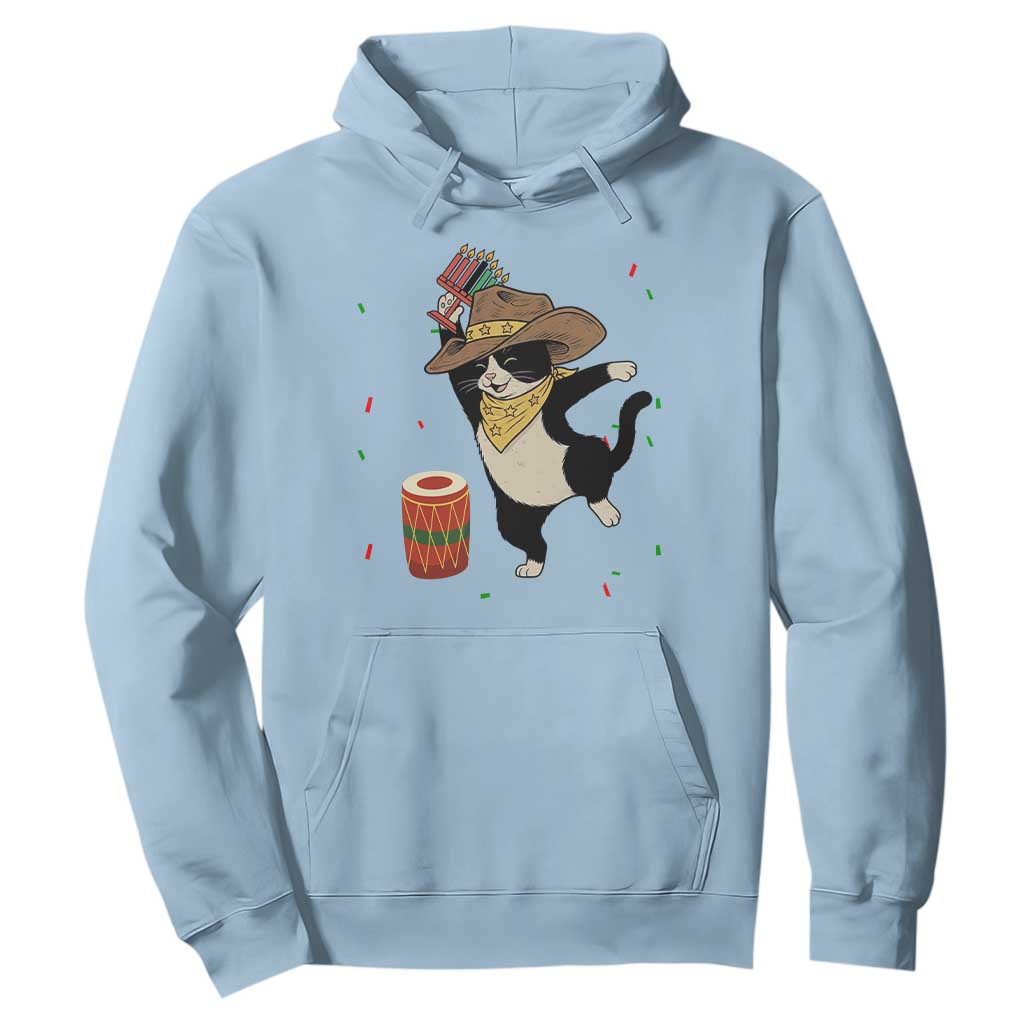 Funny Kwanzaa Cowcat Dance Hoodie Festival Of Lights African Heritage Gift TS12 Light Blue Print Your Wear
