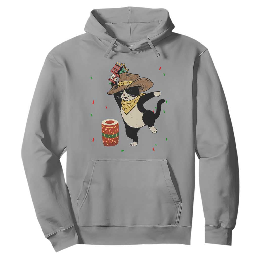 Funny Kwanzaa Cowcat Dance Hoodie Festival Of Lights African Heritage Gift TS12 Sport Gray Print Your Wear
