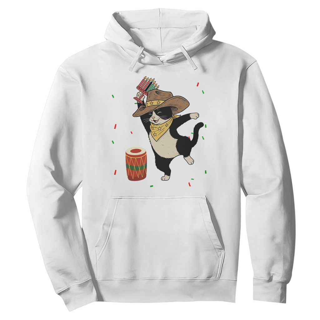 Funny Kwanzaa Cowcat Dance Hoodie Festival Of Lights African Heritage Gift TS12 White Print Your Wear