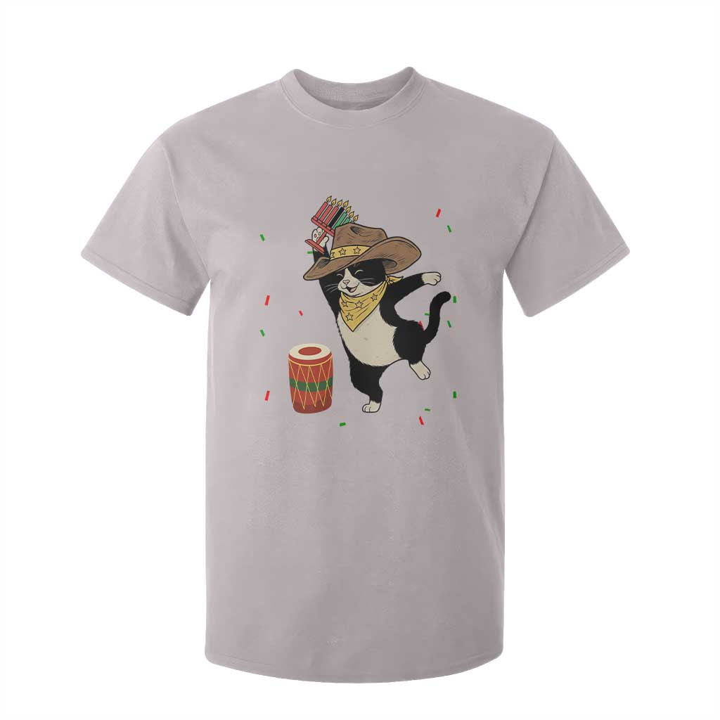 Funny Kwanzaa Cowcat Dance T Shirt For Kid Festival Of Lights African Heritage Gift TS12 Ice Gray Print Your Wear