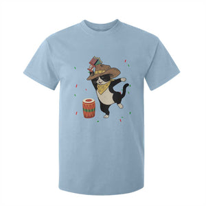Funny Kwanzaa Cowcat Dance T Shirt For Kid Festival Of Lights African Heritage Gift TS12 Light Blue Print Your Wear