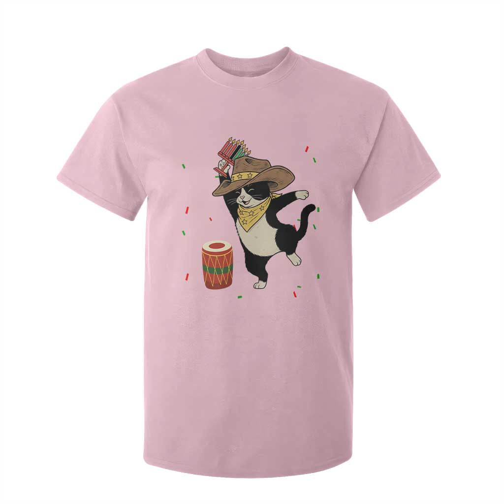 Funny Kwanzaa Cowcat Dance T Shirt For Kid Festival Of Lights African Heritage Gift TS12 Light Pink Print Your Wear