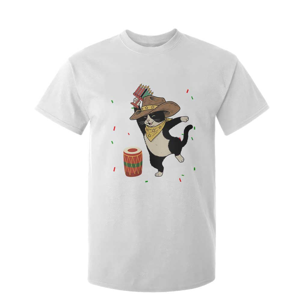 Funny Kwanzaa Cowcat Dance T Shirt For Kid Festival Of Lights African Heritage Gift TS12 White Print Your Wear