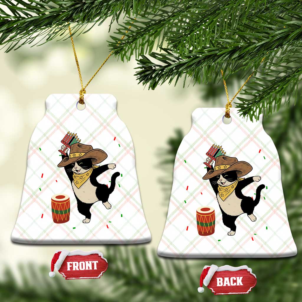 Funny Kwanzaa Cowcat Dance Ceramic Ornament Festival Of Lights African Heritage Gift - Print Your Wear